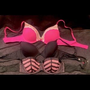 3 VS/PINK lightly worn bras size 36B